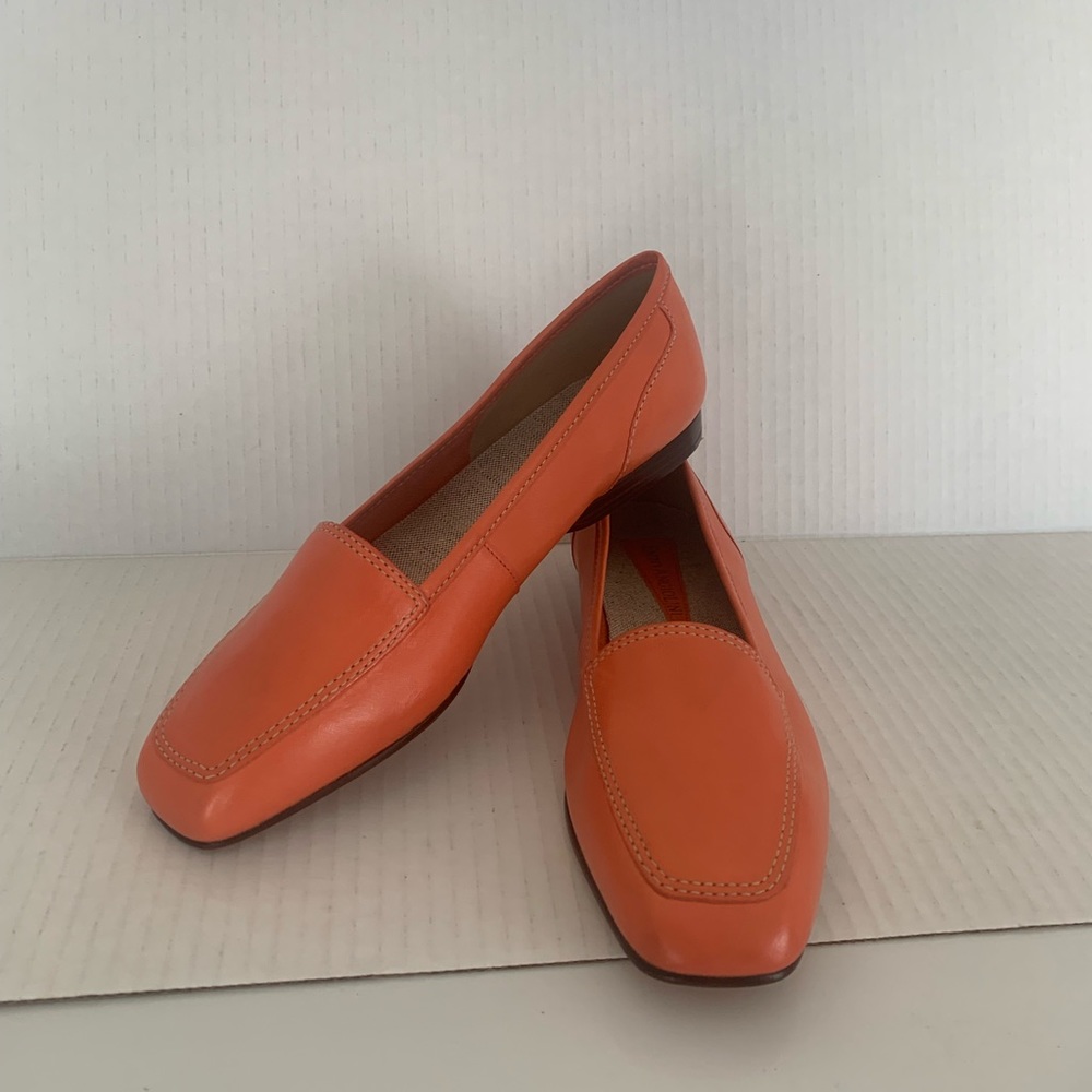 Enzo Angiolini Orange Leather Loafers